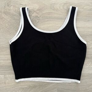 Black and white cropped tank